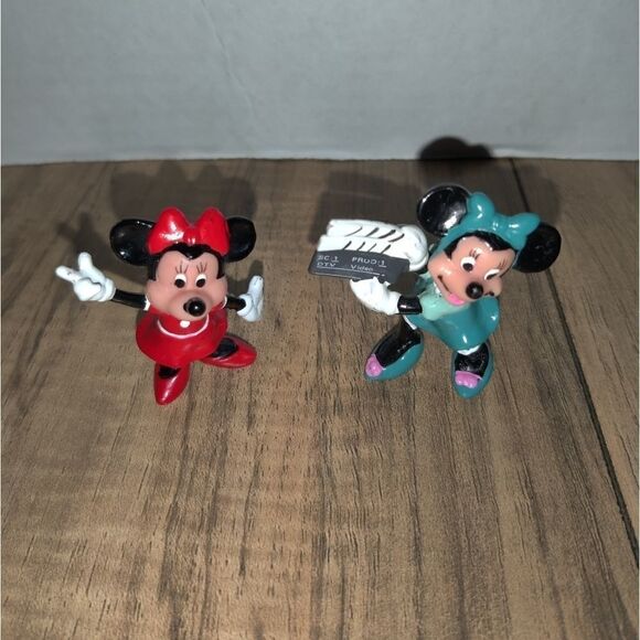 DISNEY Applause MINNIE MOUSE PVC Set Of 2 Figurines Vintage. They contain scuffs - Picture 5 of 7